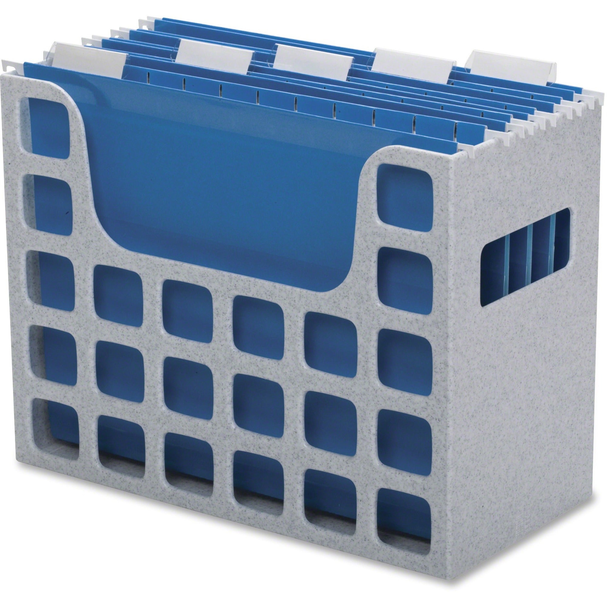 Pendaflex DecoFlex Plastic Desktop Letter Hanging File, Granite, 9.5" x 12.13" x 6", Includes 5 Hanging Folders, 1 Each