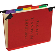 Pendaflex 1/3 Tab Cut Letter Recycled Hanging Folder, 8.5" x 11", 2" Expansion, 1" Fastener, Top Tab, Red, 20 pt., Moisture Resistant, Reinforced Gusset, Tyvek, 65% Recycled, 1 Each