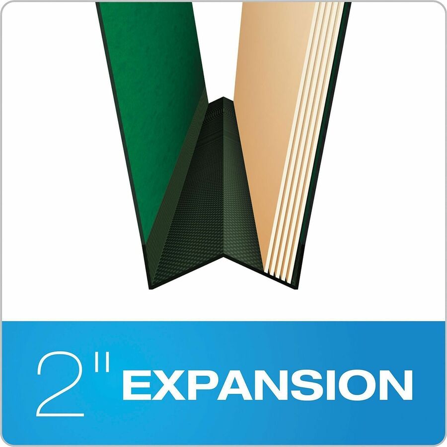 Pendaflex 1/3 Tab Cut Letter Hanging Folder, 8 1/2" x 11", 2" Expansion, 1" Fastener Capacity, Top Tab, 5 Dividers, Green, Moisture Resistant, Reinforced Gusset, Durable, Rip Proof, Smudge Resistant, 1 Each