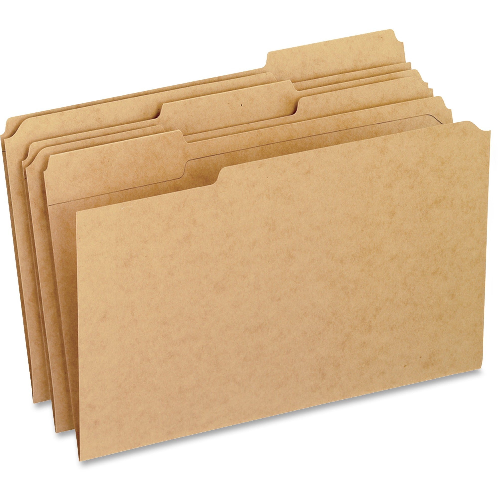 Pendaflex 1/3 Tab Cut Legal Recycled Top Tab File Folders, 8 1/2" x 14", 3/4" Expansion, 11 pt. Kraft, Rounded Corner, Reinforced, 10% Recycled Fiber, 100/Box