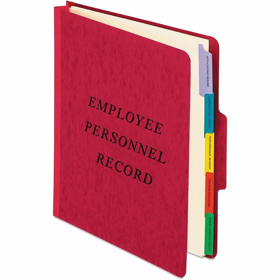 Pendaflex 1/3 Tab Cut Letter Recycled Organizer Folder, 8.5" x 11", 400 Sheet Capacity, 2" Expansion, 1" Fastener, 5 Dividers, Red, 60% Recycled Fiber, 1 Each