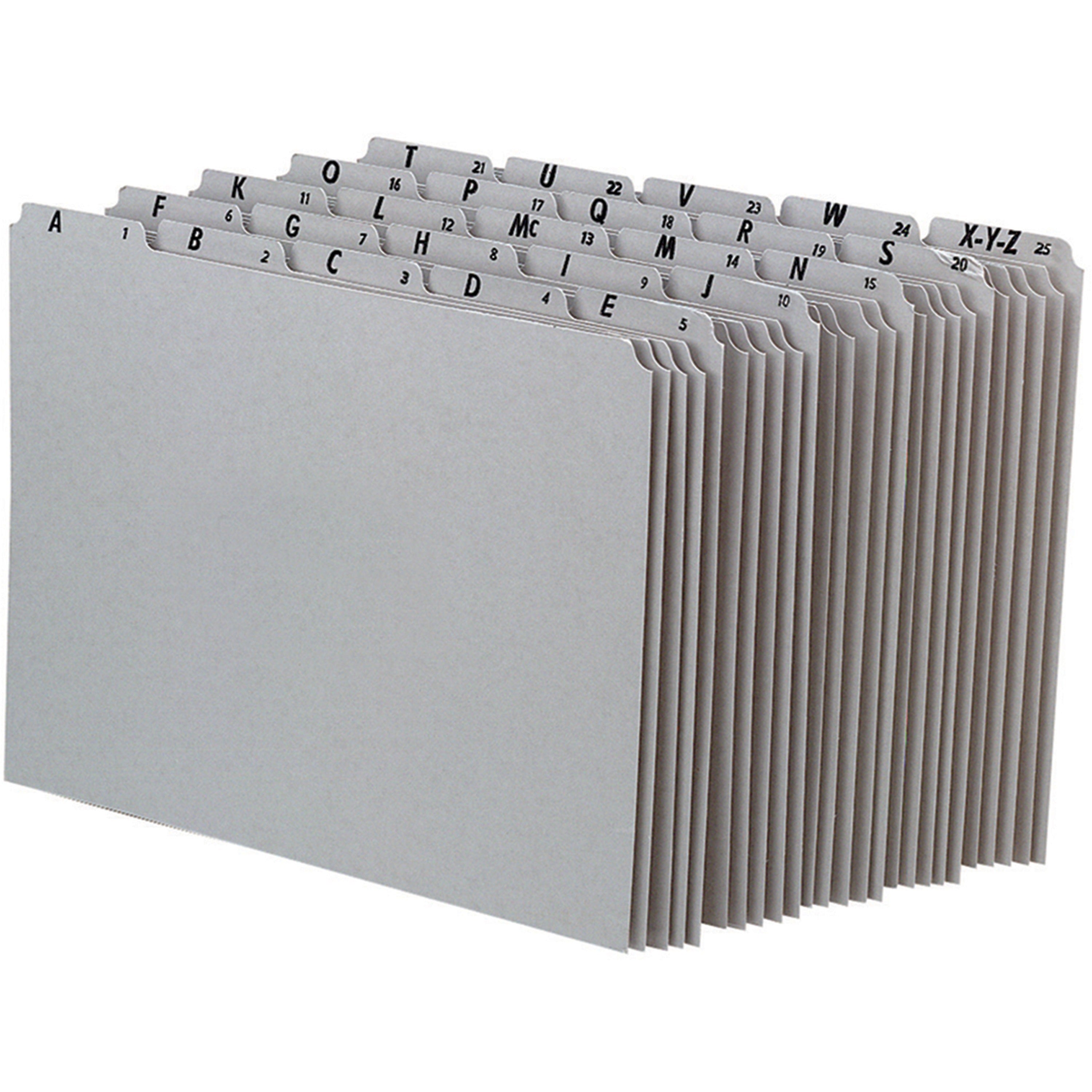 Printed Tab(s) - Character - A-Z - 0.50" Tab Height - Letter - 8.50" Width x 11" Length - Gray Pressboard Divider - 65% Recycled - Durable, Acid-free, Sturdy - 1 Set