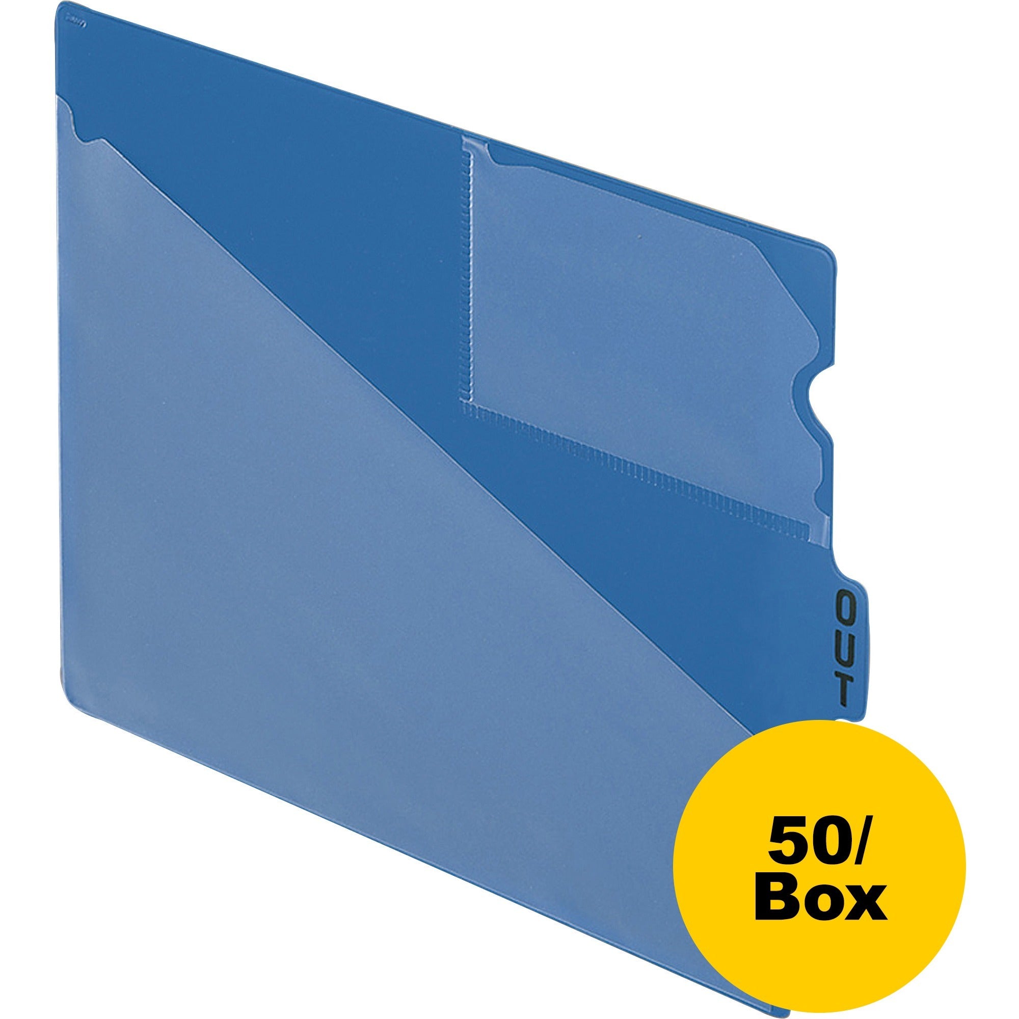 Pendaflex Poly End Tab Out Guides, Blue, Polypropylene, Letter Size, 9.5" x 12.75", 50 Dividers per Box