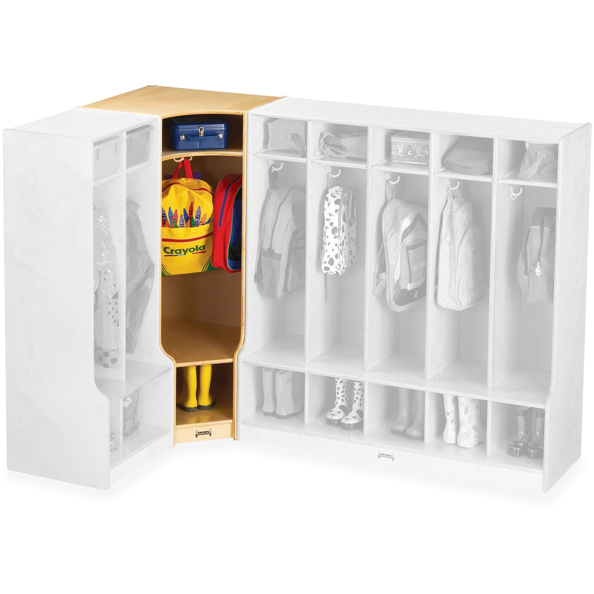 Jonti-Craft® Corner Coat Locker with Step