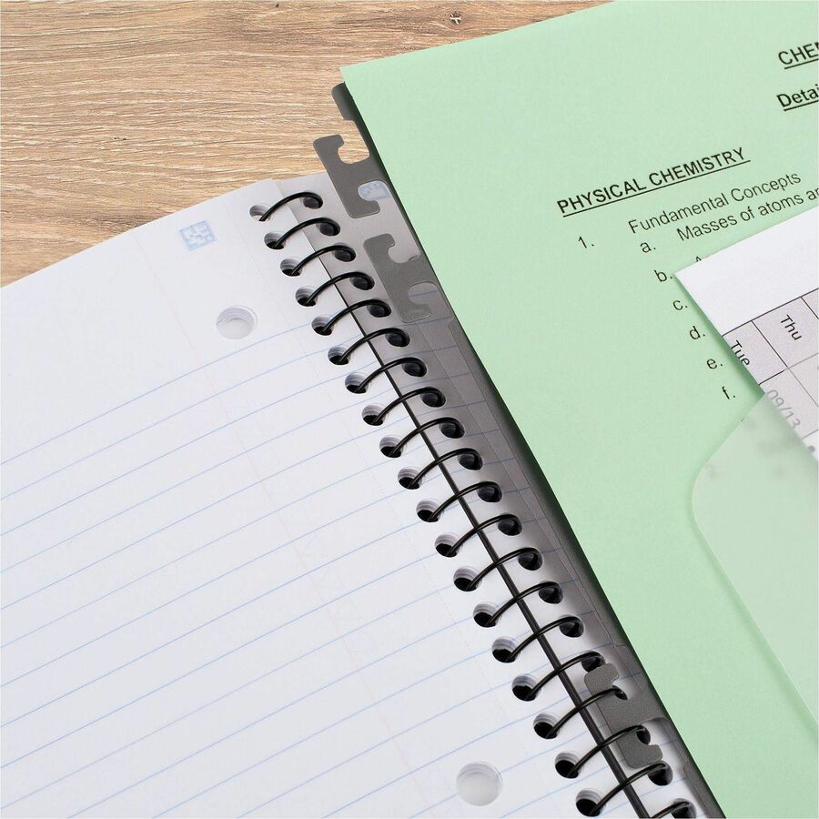 Mead Five Star College Ruled Subject Notebook, 150 Pages, Spiral Binding, 11" x 10.1", Assorted Durable Plastic Cover with Tabbed Dividers, Expandable Pocket, Pen Loop, 1 Each