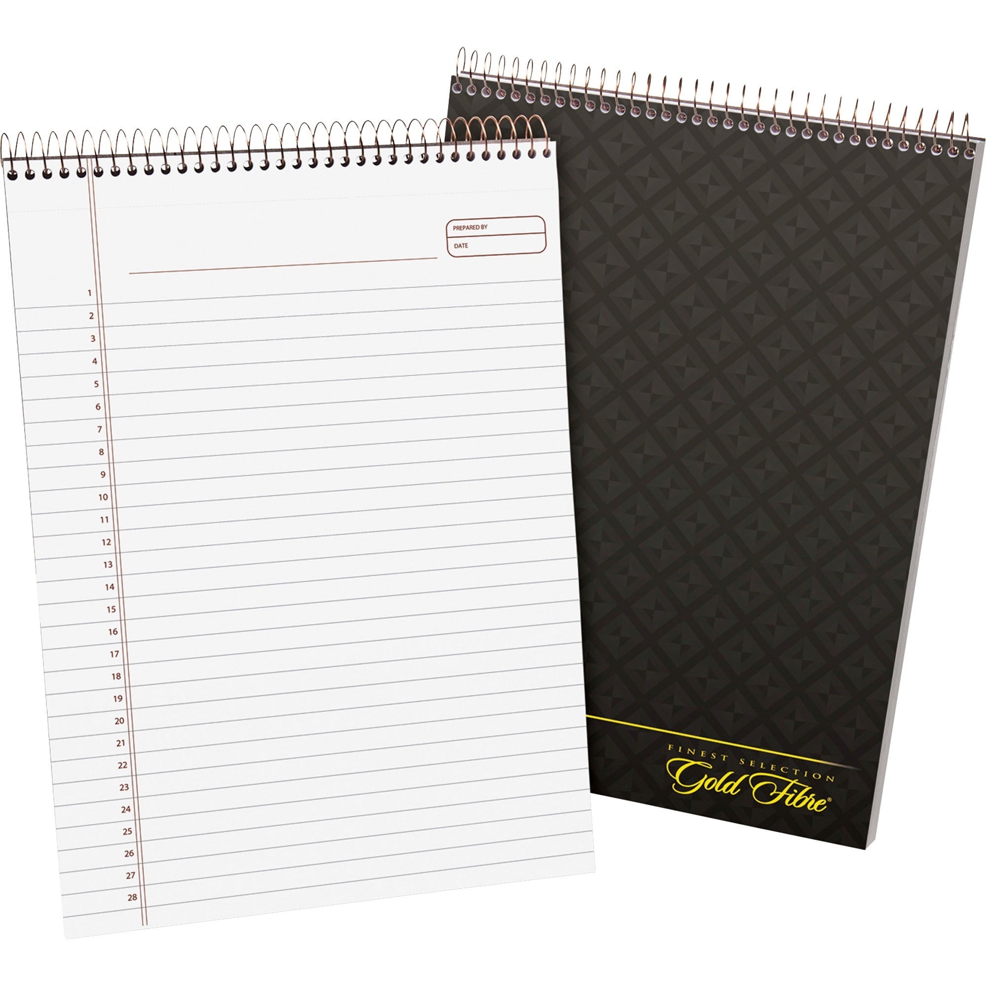 Ampad Gold Fibre Classic Wirebound Legal Pad, 70 Sheets, 8.5" x 11.75", White Paper, Brown Cover, Micro Perforated, Rigid Chipboard Backing, Numbered, Easy Tear, 1 Each