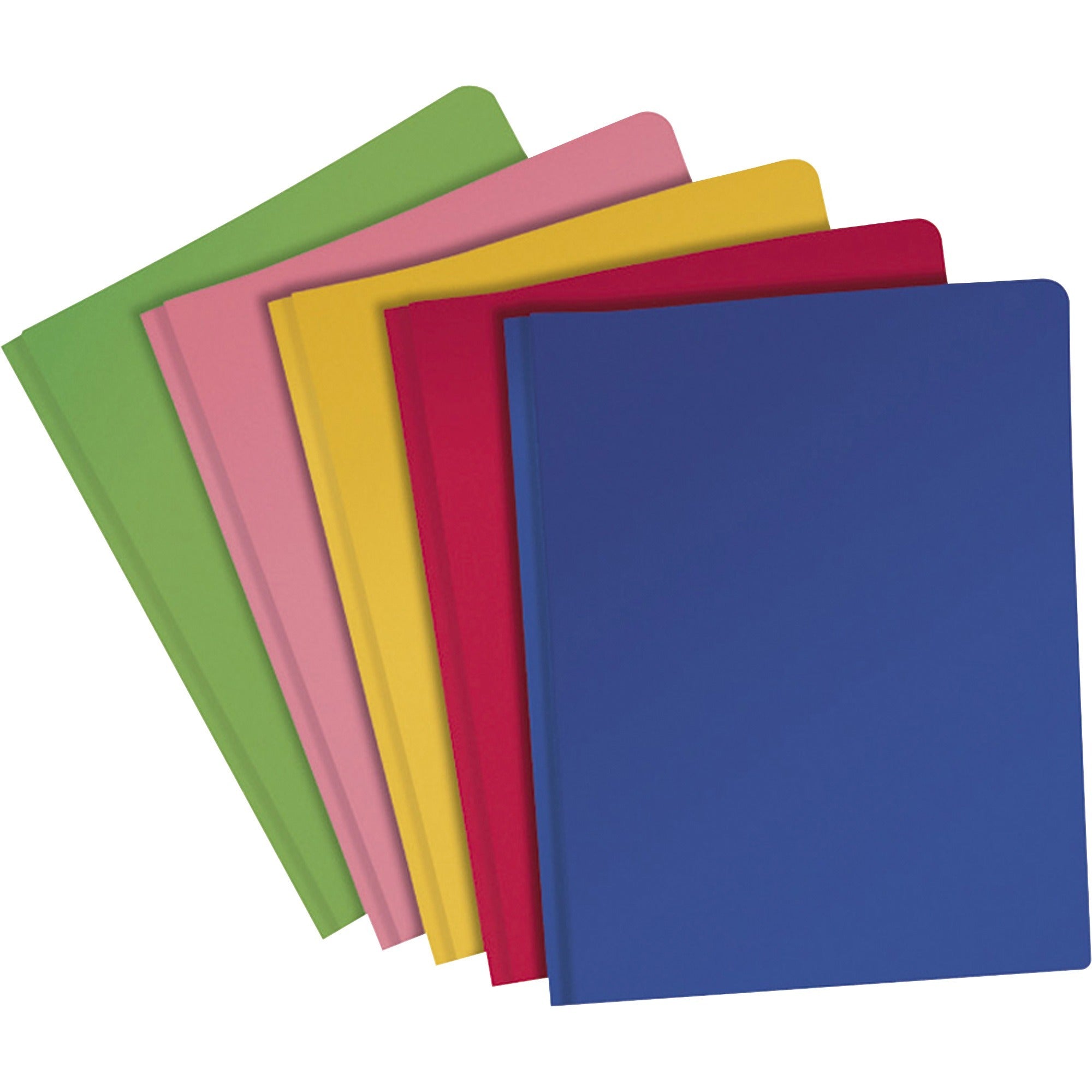 Oxford Letter Pocket Folder, 8.5" x 11", 2 Internal Pockets, Assorted Colors (Blue, Red, Pink, Green, Yellow), Translucent, Durable, Tear & Moisture Resistant, 25/Box