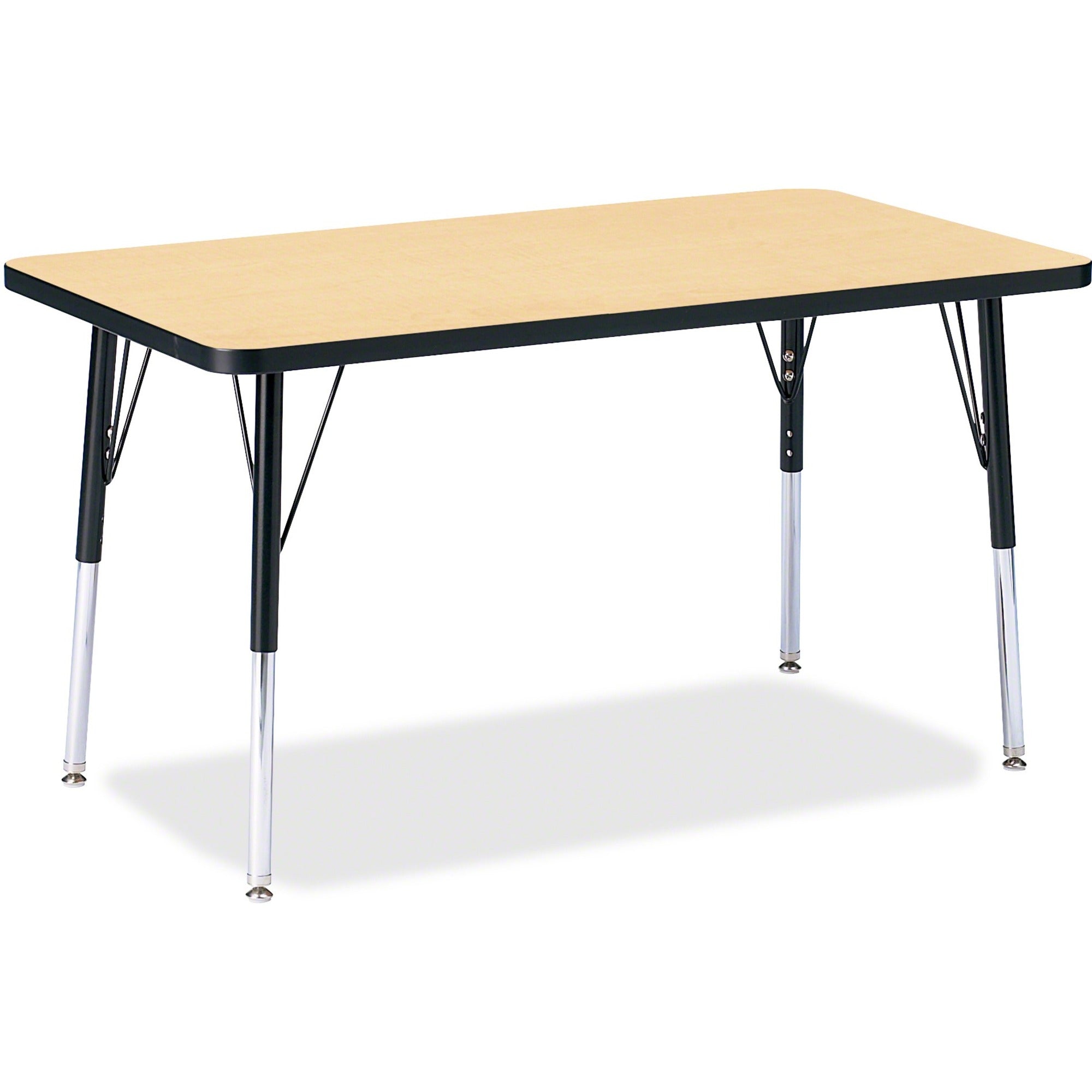 Berries® Rectangle Activity Table - 24" X 36", A-height - Maple/Black/Black