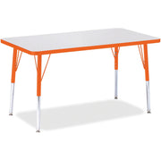 Berries® Rectangle Activity Table - 24" X 36", A-height - Freckled Gray/Orange/Gray