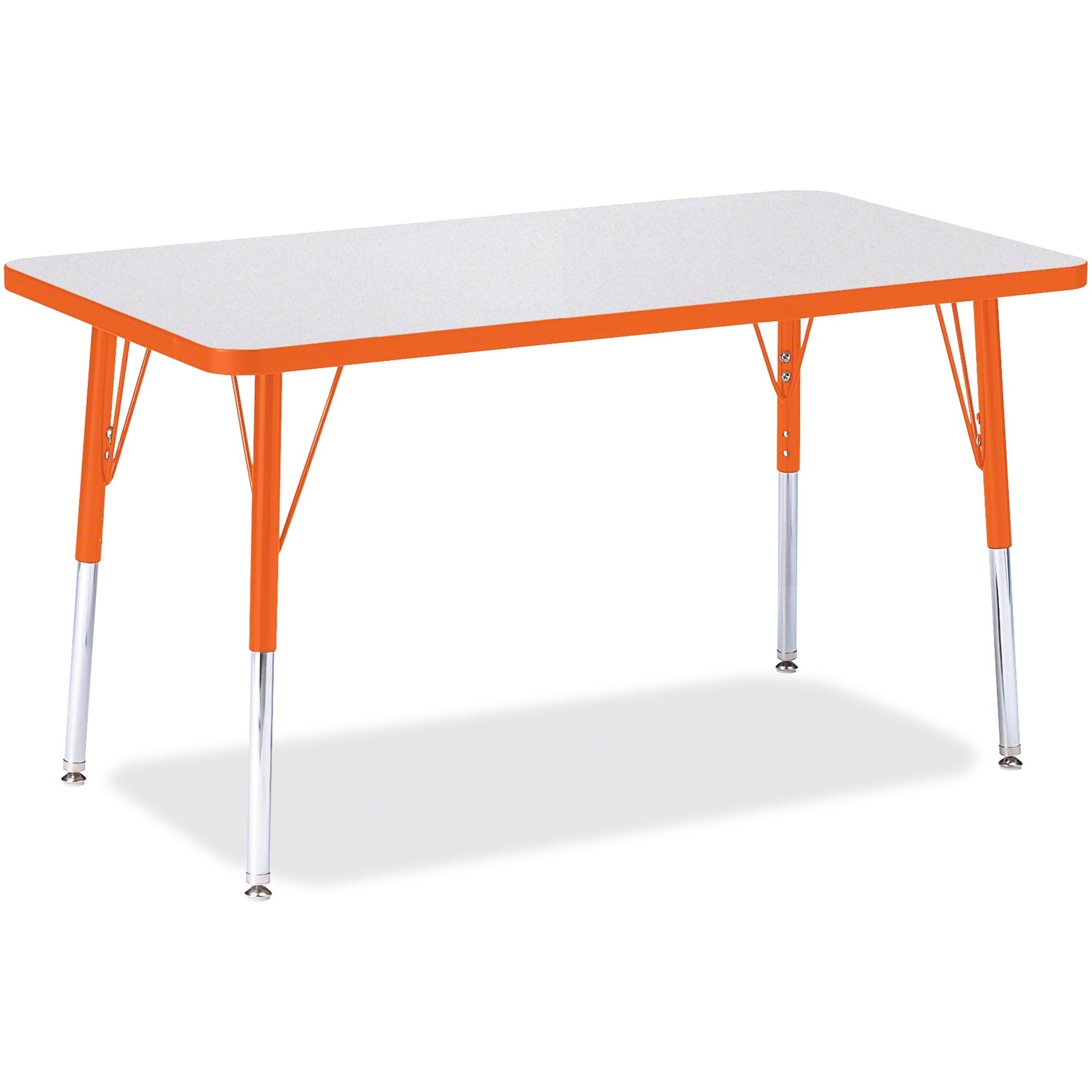 Berries® Rectangle Activity Table - 24" X 36", A-height - Freckled Gray/Orange/Gray