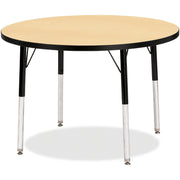 Berries® Round Activity Table - 36" Diameter, E-height - Maple/Black/Black
