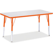 Berries® Rectangle Activity Table - 24" X 48", A-height - Freckled Gray/Orange/Gray