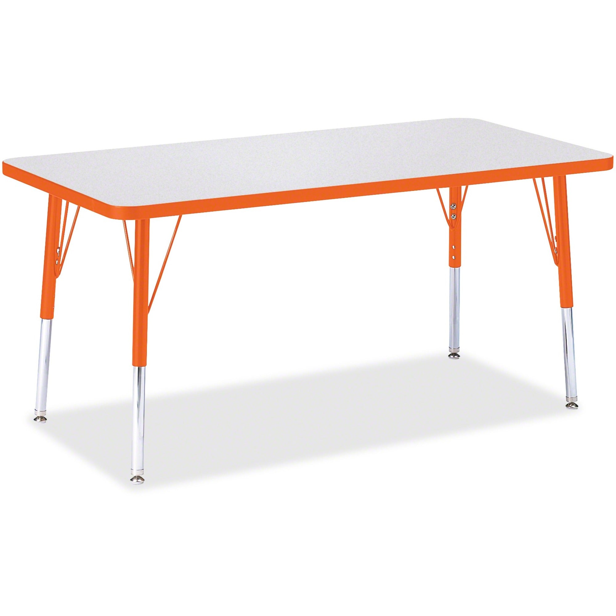 Berries® Rectangle Activity Table - 24" X 48", E-height - Freckled Gray/Orange/Gray