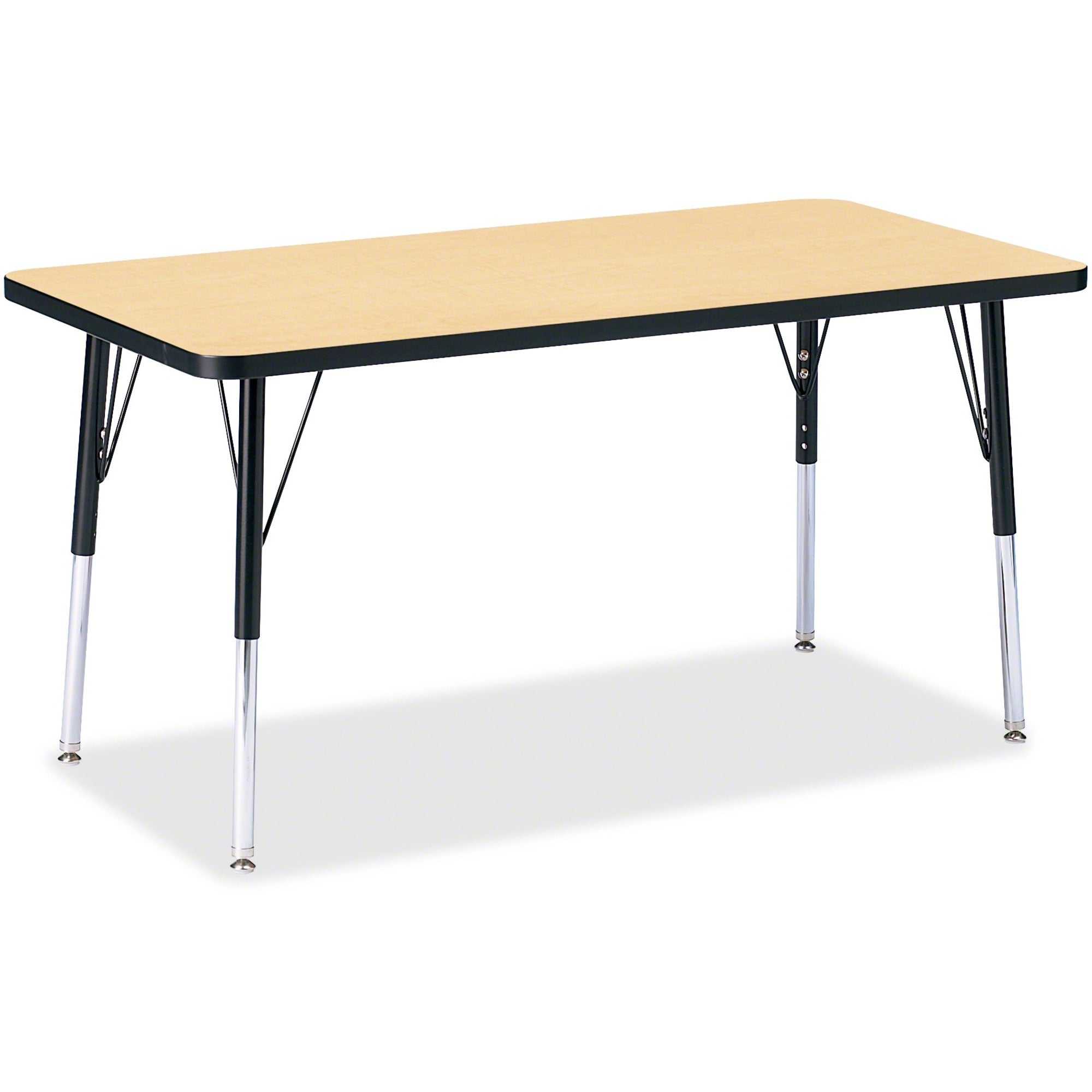 Berries® Rectangle Activity Table - 24" X 48", A-height - Maple/Black/Black