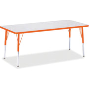 Berries® Rectangle Activity Table - 30" X 72", E-height - Freckled Gray/Orange/Gray