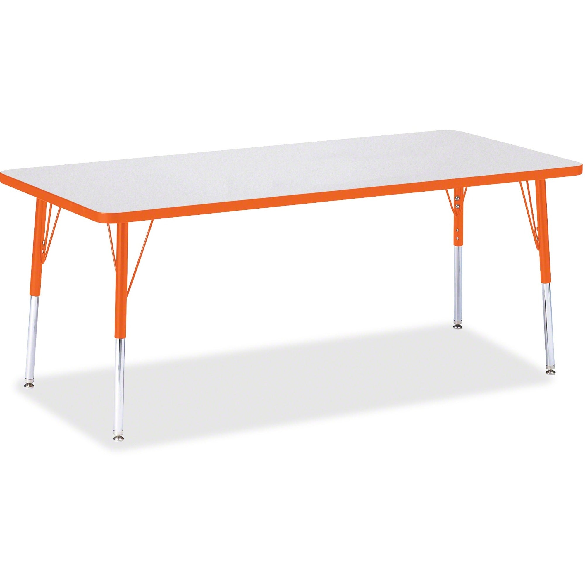 Berries® Rectangle Activity Table - 30" X 72", E-height - Freckled Gray/Orange/Gray