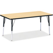 Berries® Rectangle Activity Table - 30" X 60", A-height - Maple/Black/Black