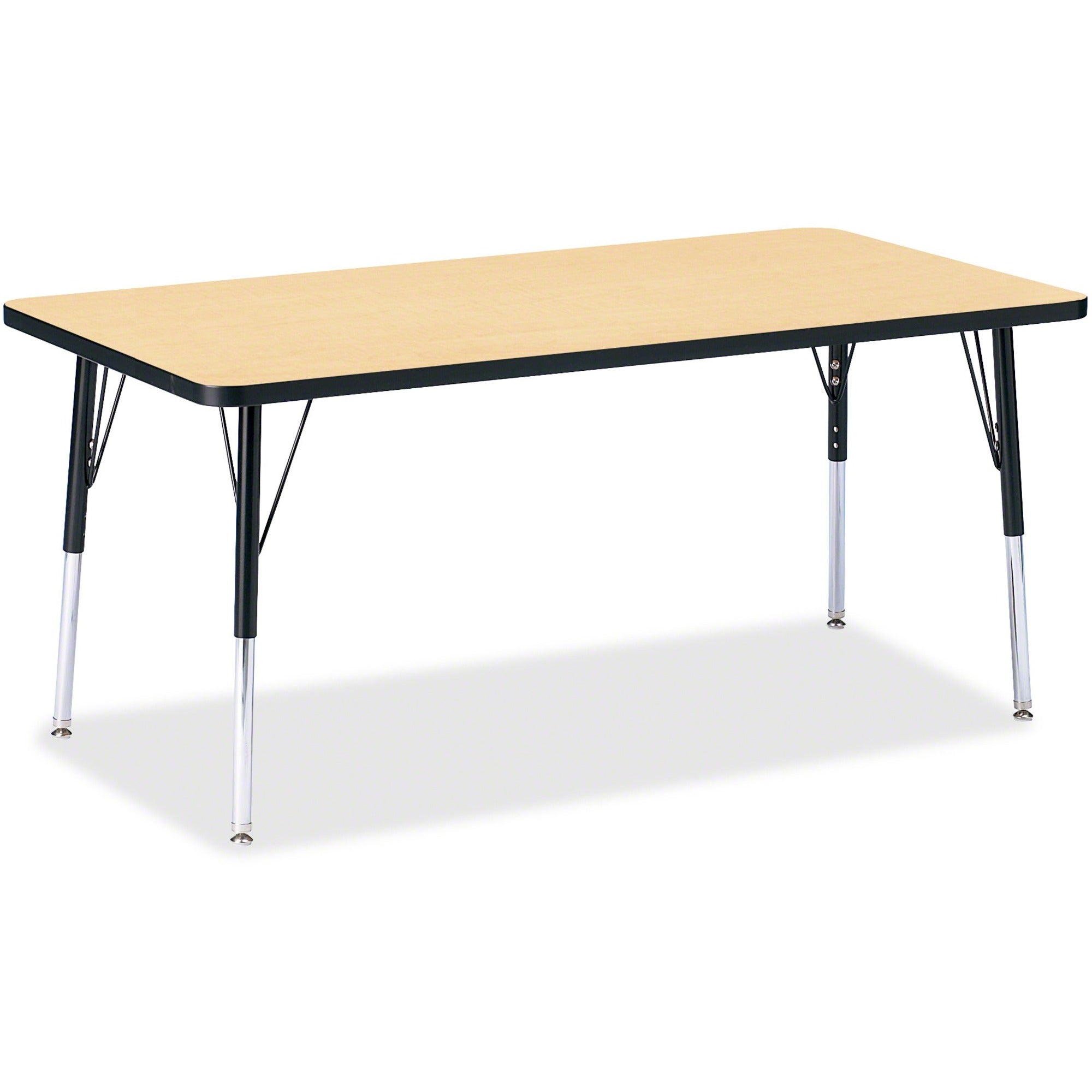 Berries® Rectangle Activity Table - 30" X 60", A-height - Maple/Black/Black