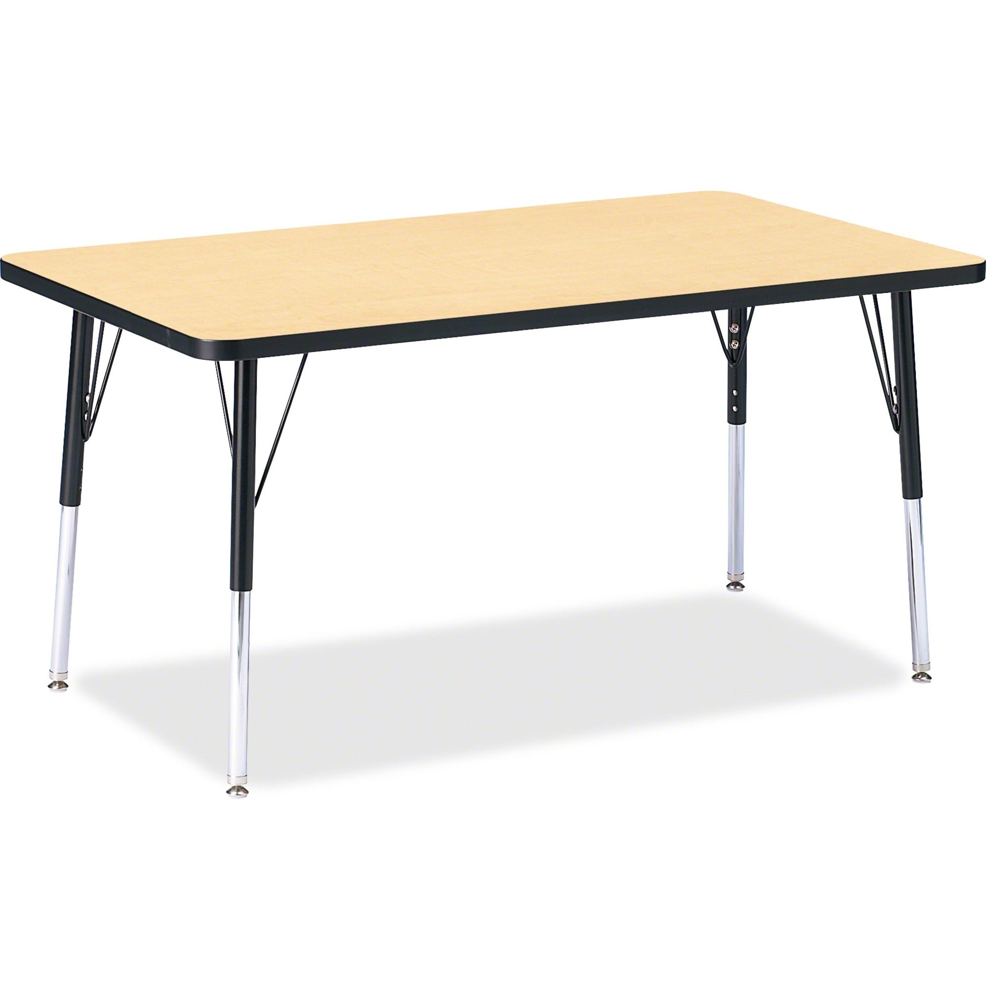 Berries® Rectangle Activity Table - 30" X 48", A-height - Maple/Black/Black