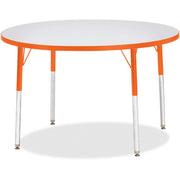 Berries® Round Activity Table - 42" Diameter, A-height - Freckled Gray/Orange/Gray