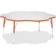 Berries® Six Leaf Activity Table - 60", A-height - Freckled Gray/Orange/Gray