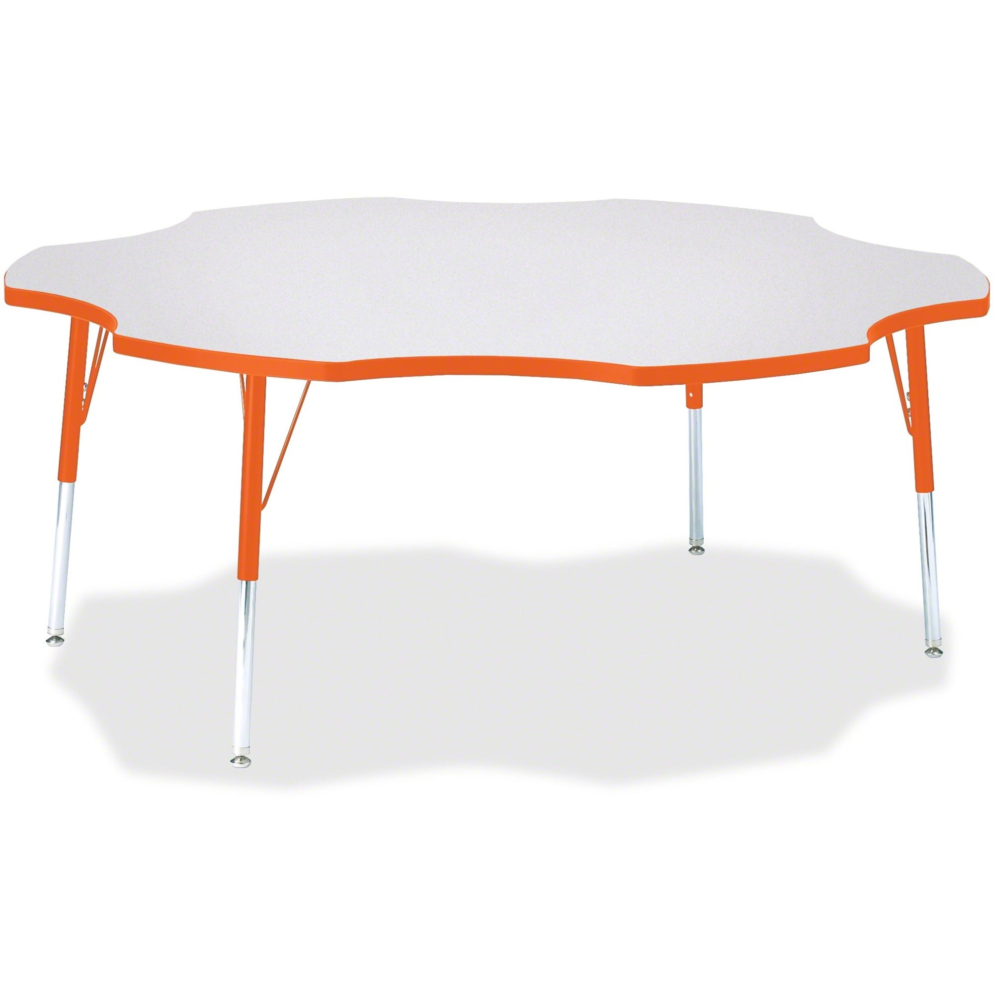 Berries® Six Leaf Activity Table - 60", A-height - Freckled Gray/Orange/Gray