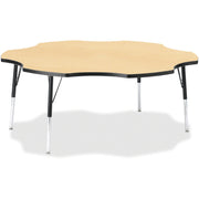 Berries® Six Leaf Activity Table - 60", A-height - Maple/Black/Black