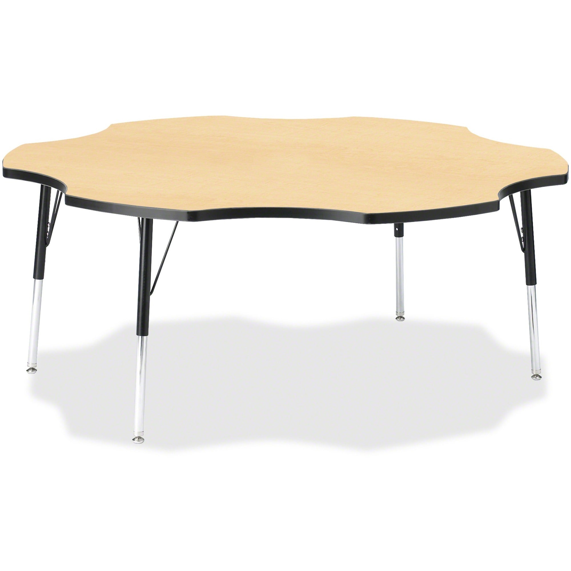 Berries® Six Leaf Activity Table - 60", A-height - Maple/Black/Black