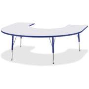 Berries® Horseshoe Activity Table - 66" X 60", A-height - Freckled Gray/Blue/Gray