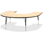 Berries® Horseshoe Activity Table - 66" X 60", A-height - Maple/Black/Black