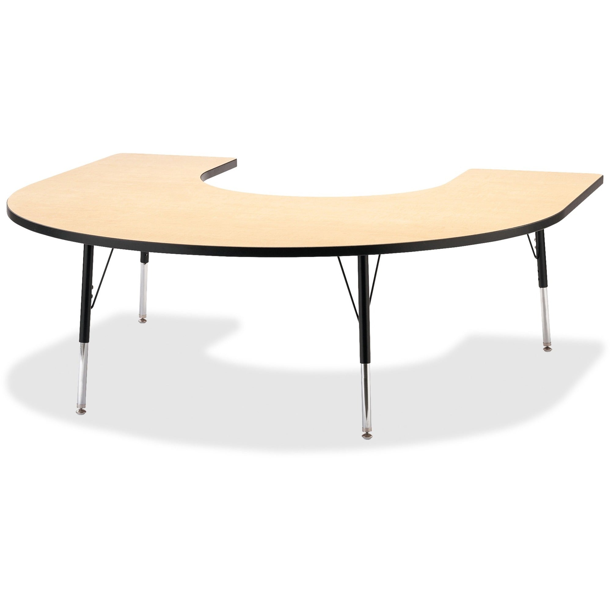 Berries® Horseshoe Activity Table - 66" X 60", A-height - Maple/Black/Black