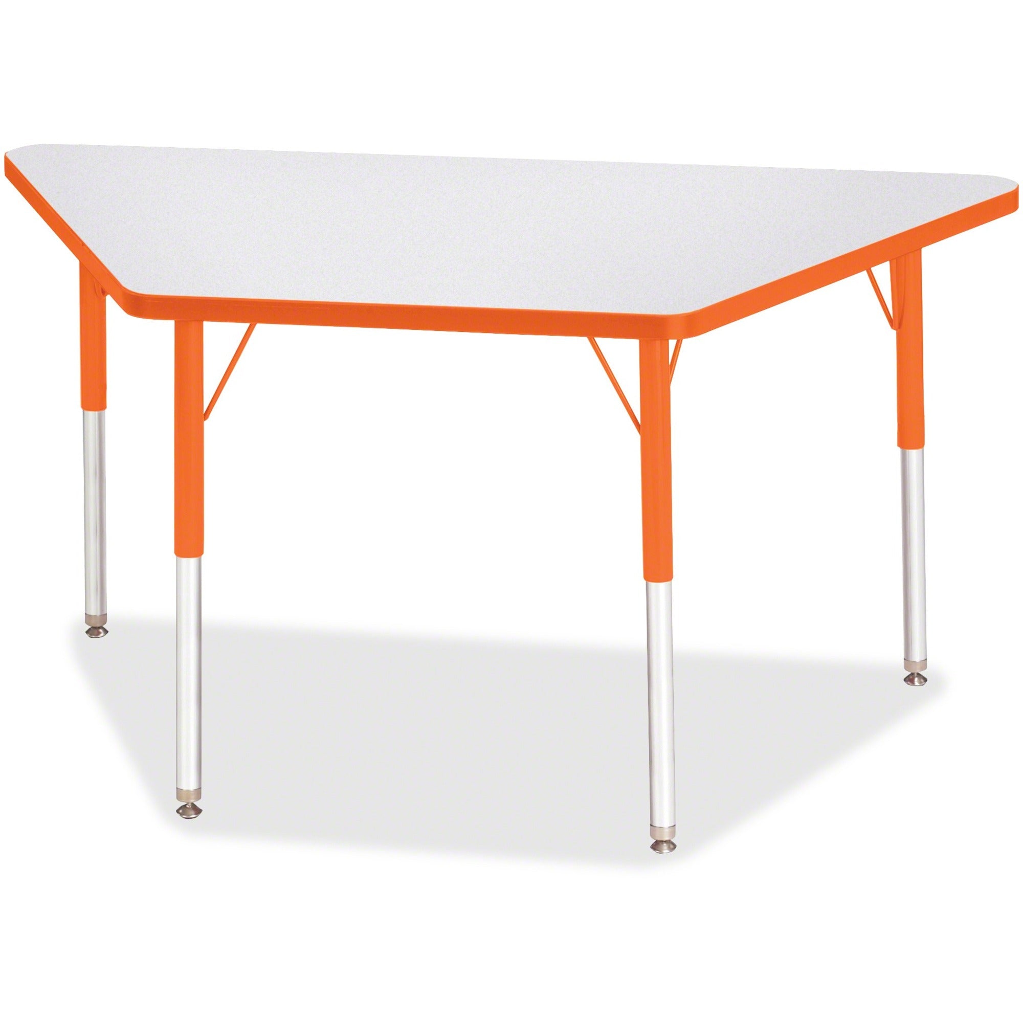 Berries® Trapezoid Activity Tables - 24" X 48", A-height - Freckled Gray/Orange/Gray