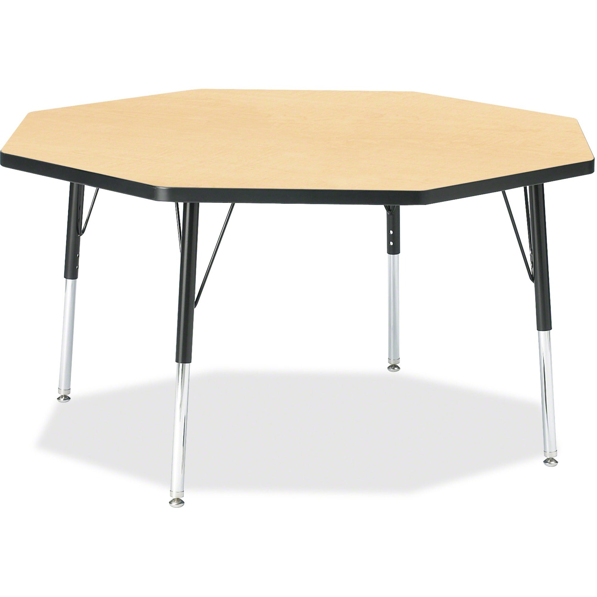 Berries® Octagon Activity Table - 48" X 48", E-height - Maple/Black/Black