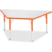 Berries® Trapezoid Activity Tables - 30" X 60", E-height - Freckled Gray/Orange/Gray