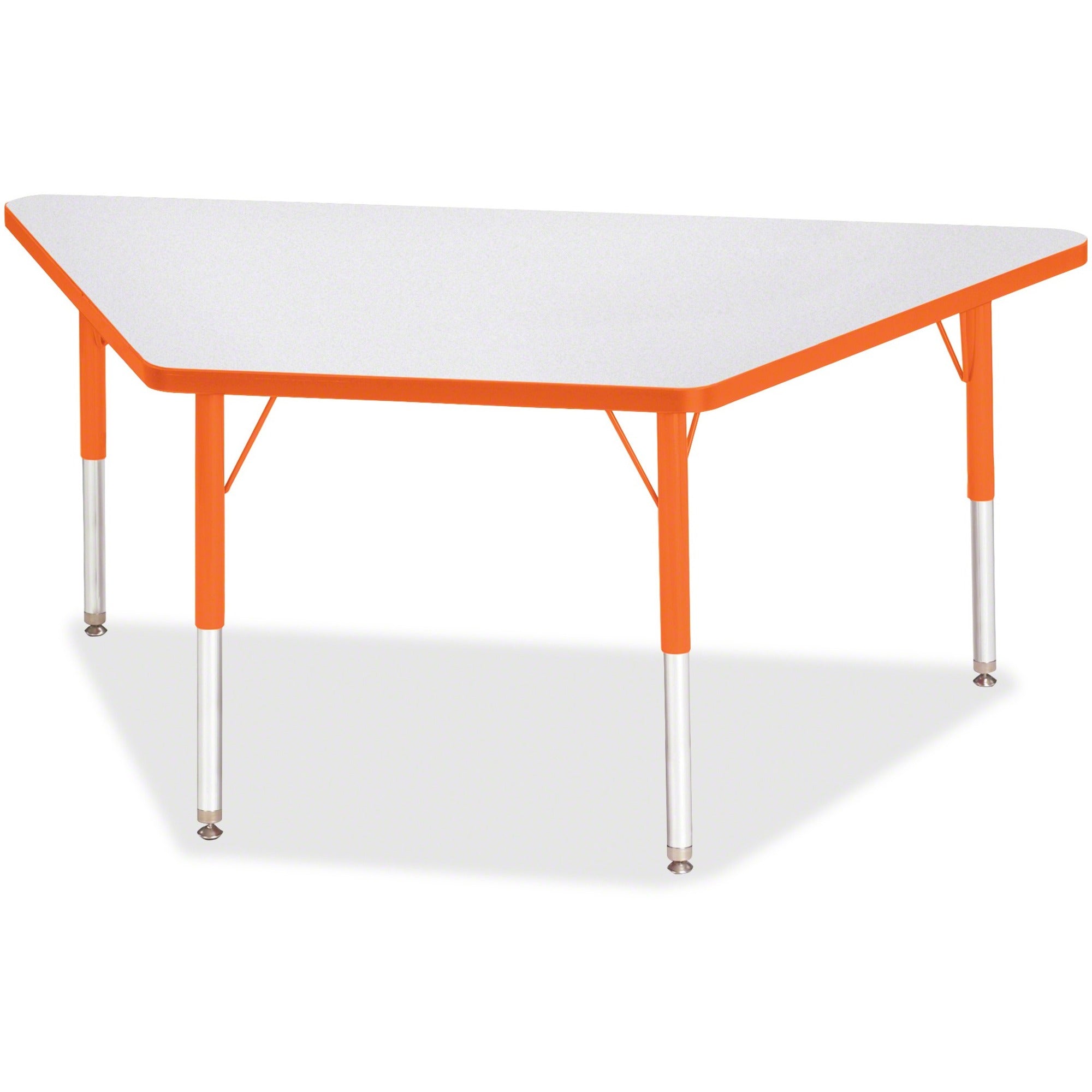 Berries® Trapezoid Activity Tables - 30" X 60", E-height - Freckled Gray/Orange/Gray