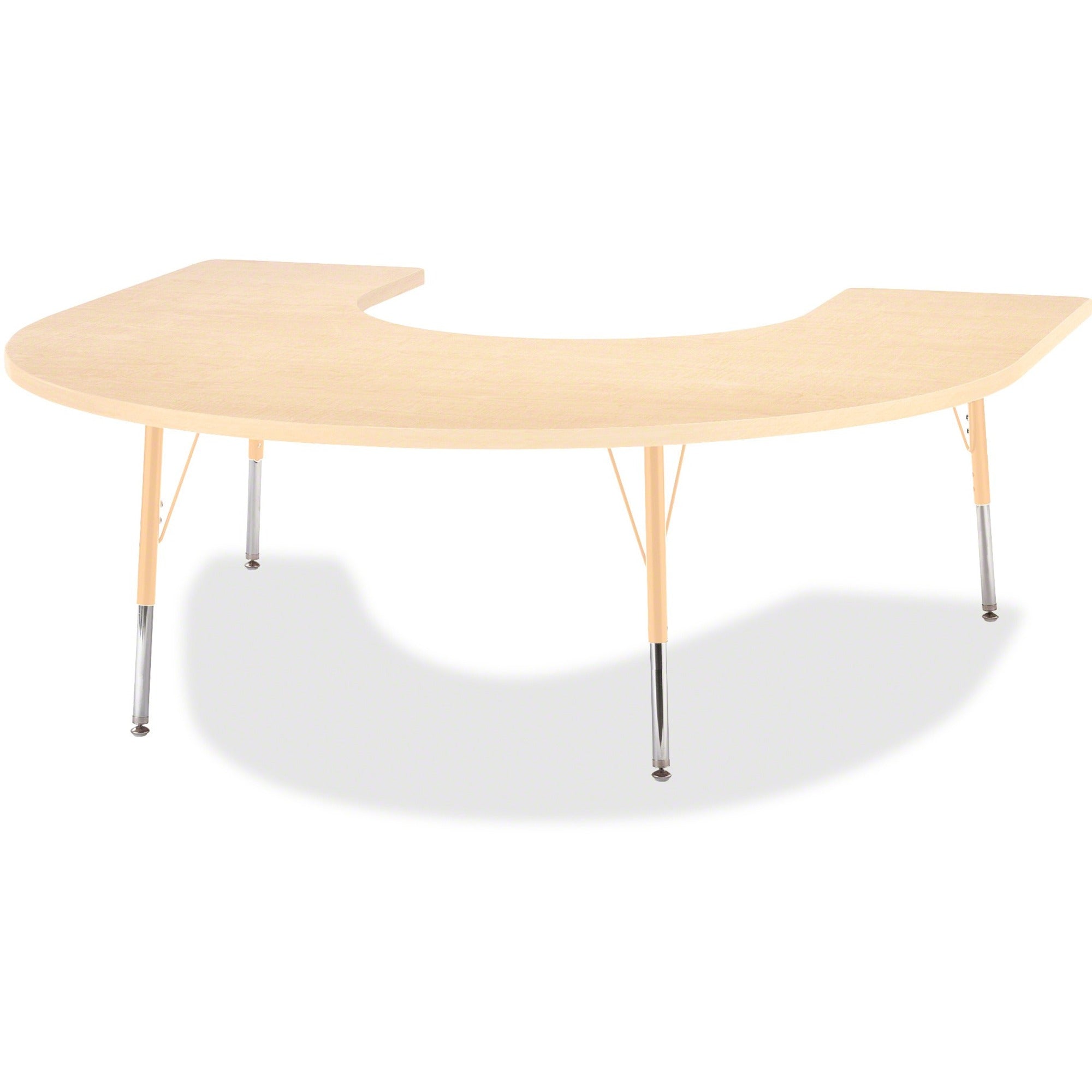 Berries® Horseshoe Activity Table - 66" X 60", A-height - Maple/Maple/Camel