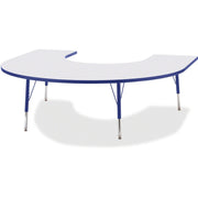 Berries® Horseshoe Activity Table - 66" X 60", E-height - Freckled Gray/Blue/Gray