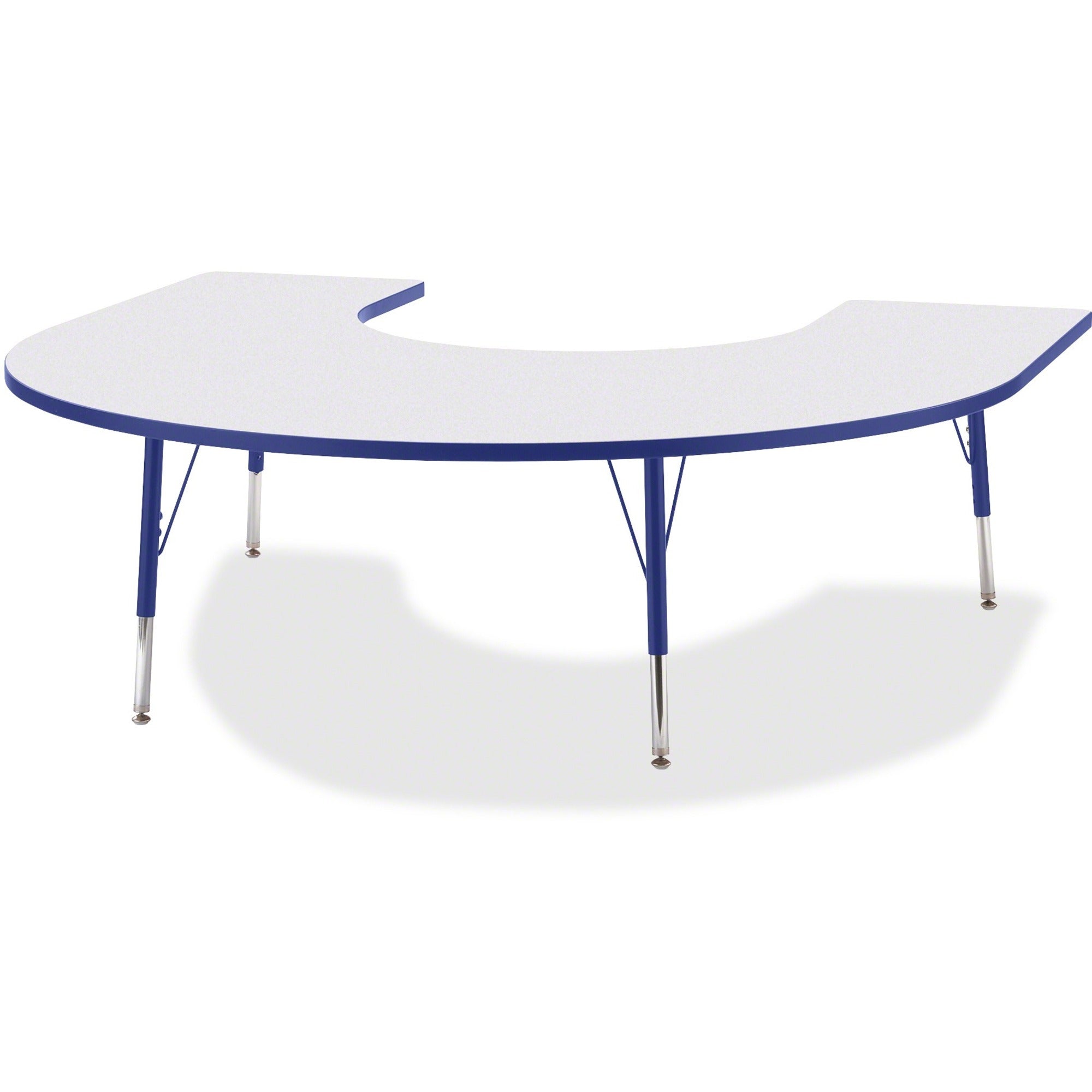 Berries® Horseshoe Activity Table - 66" X 60", E-height - Freckled Gray/Blue/Gray