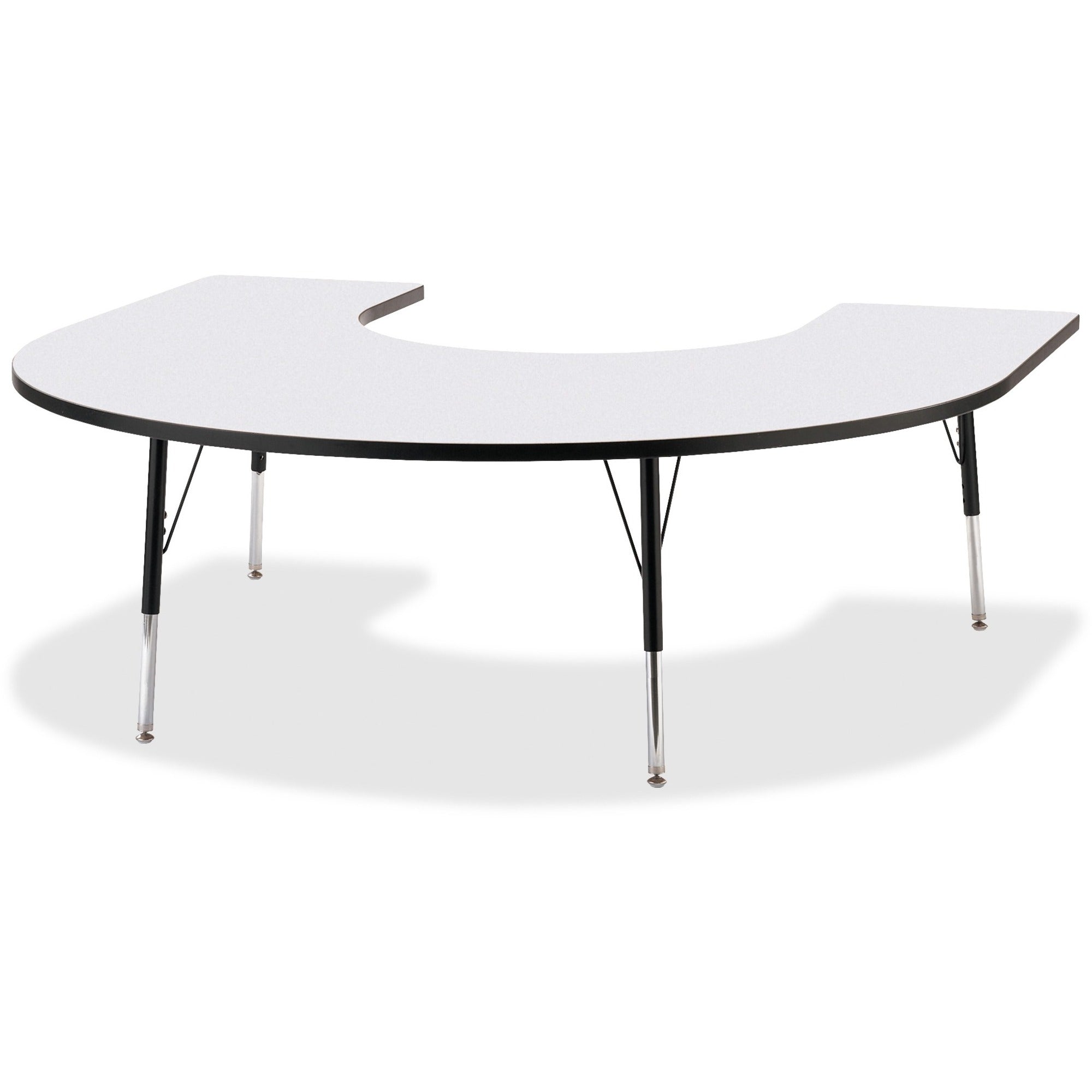 Berries® Horseshoe Activity Table - 66" X 60", A-height - Freckled Gray/Black/Black