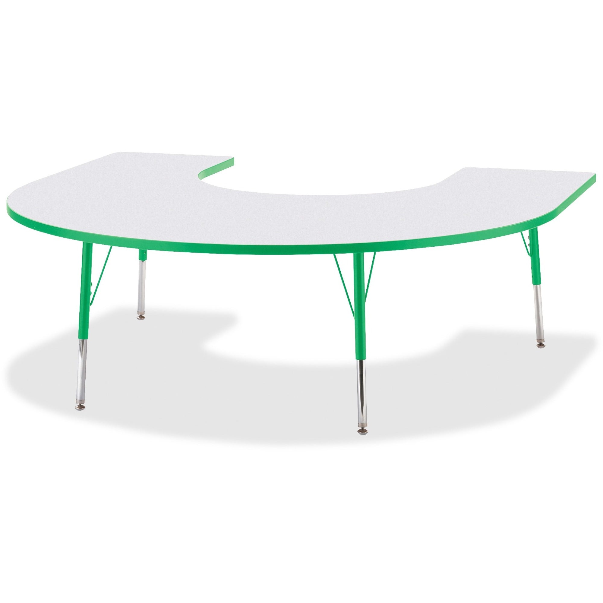 Berries® Horseshoe Activity Table - 66" X 60", A-height - Freckled Gray/Green/Gray