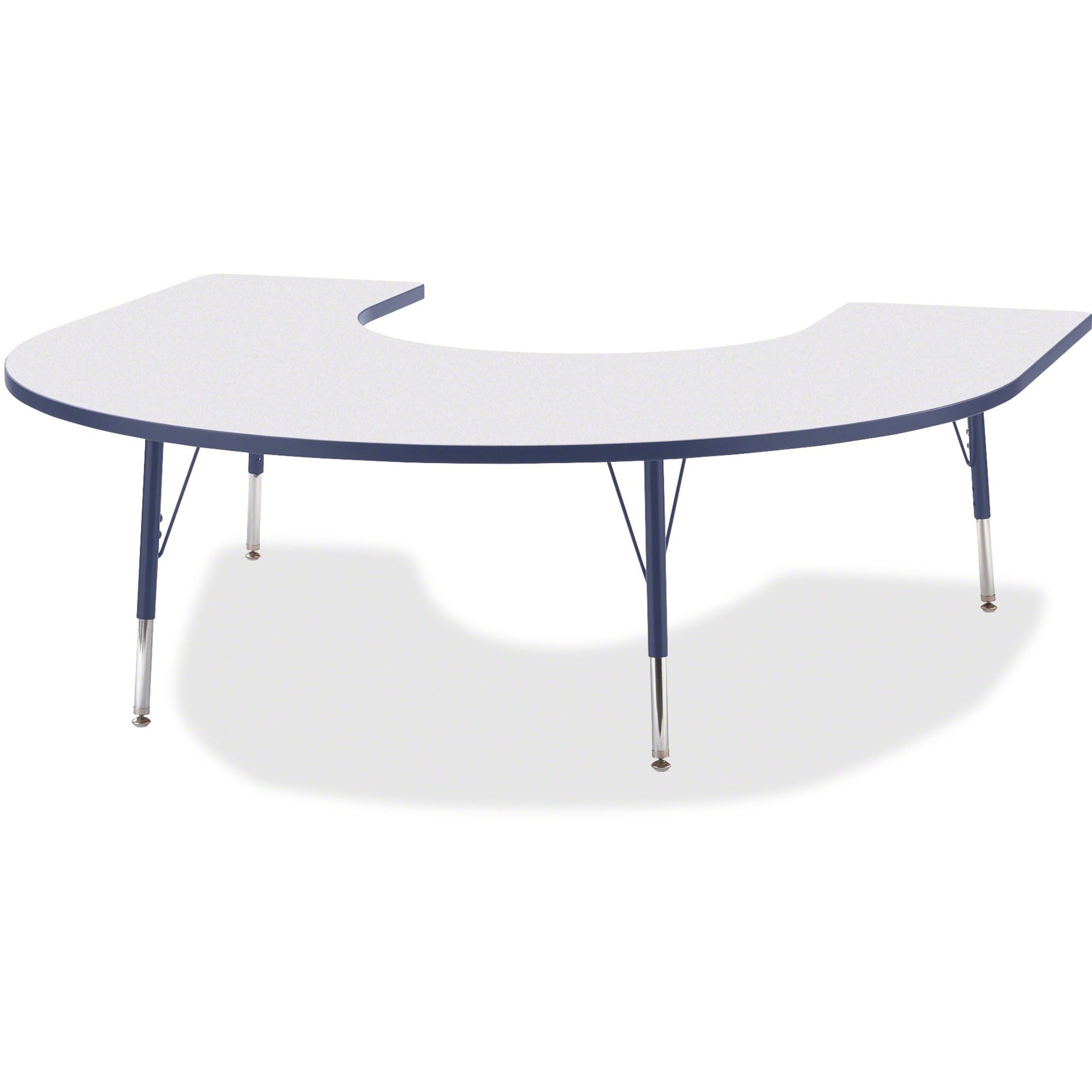 Berries® Horseshoe Activity Table - 66" X 60", E-height - Freckled Gray/Navy/Gray