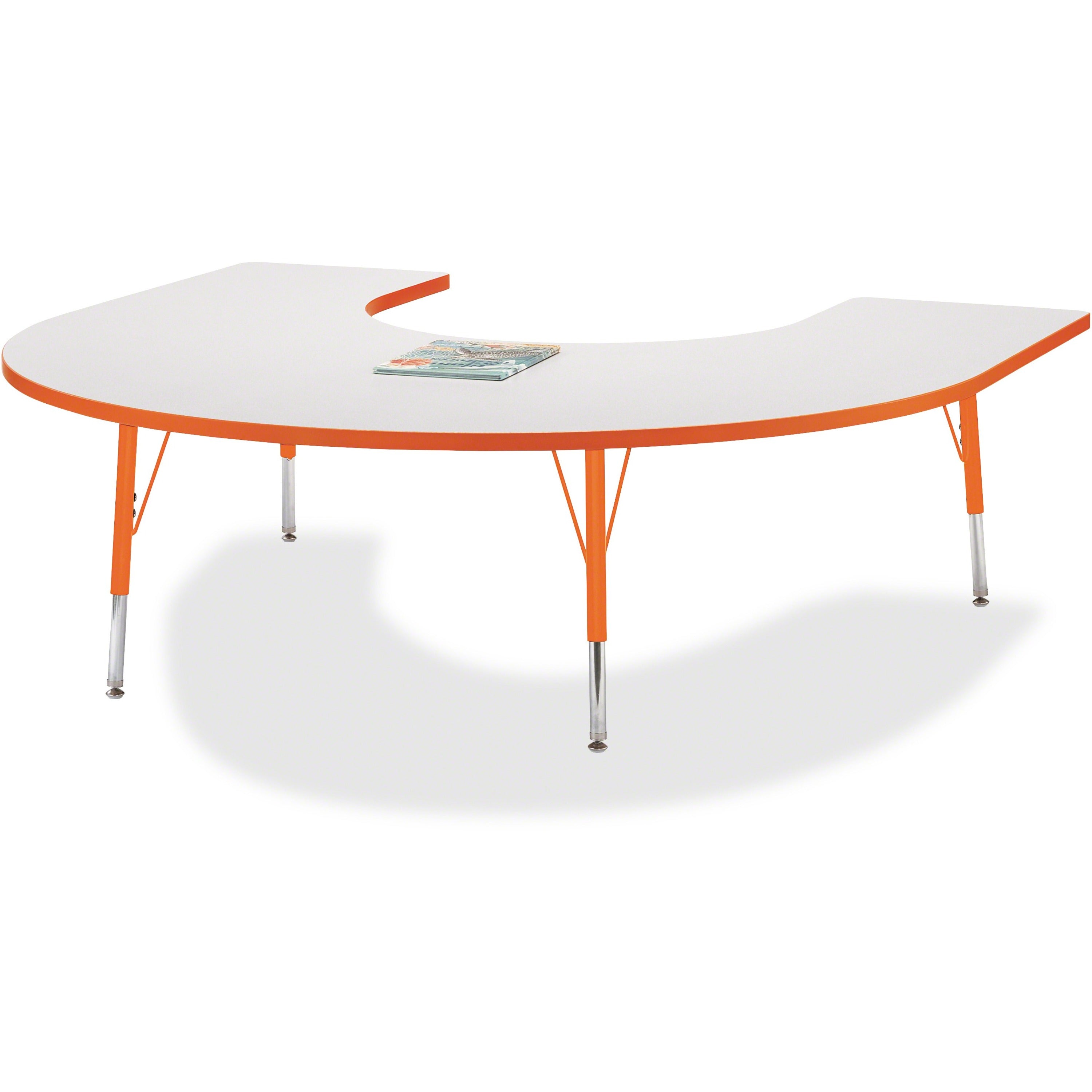 Berries® Horseshoe Activity Table - 66" X 60", E-height - Freckled Gray/Orange/Gray
