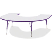 Berries® Horseshoe Activity Table - 66" X 60", E-height - Freckled Gray/Purple/Gray