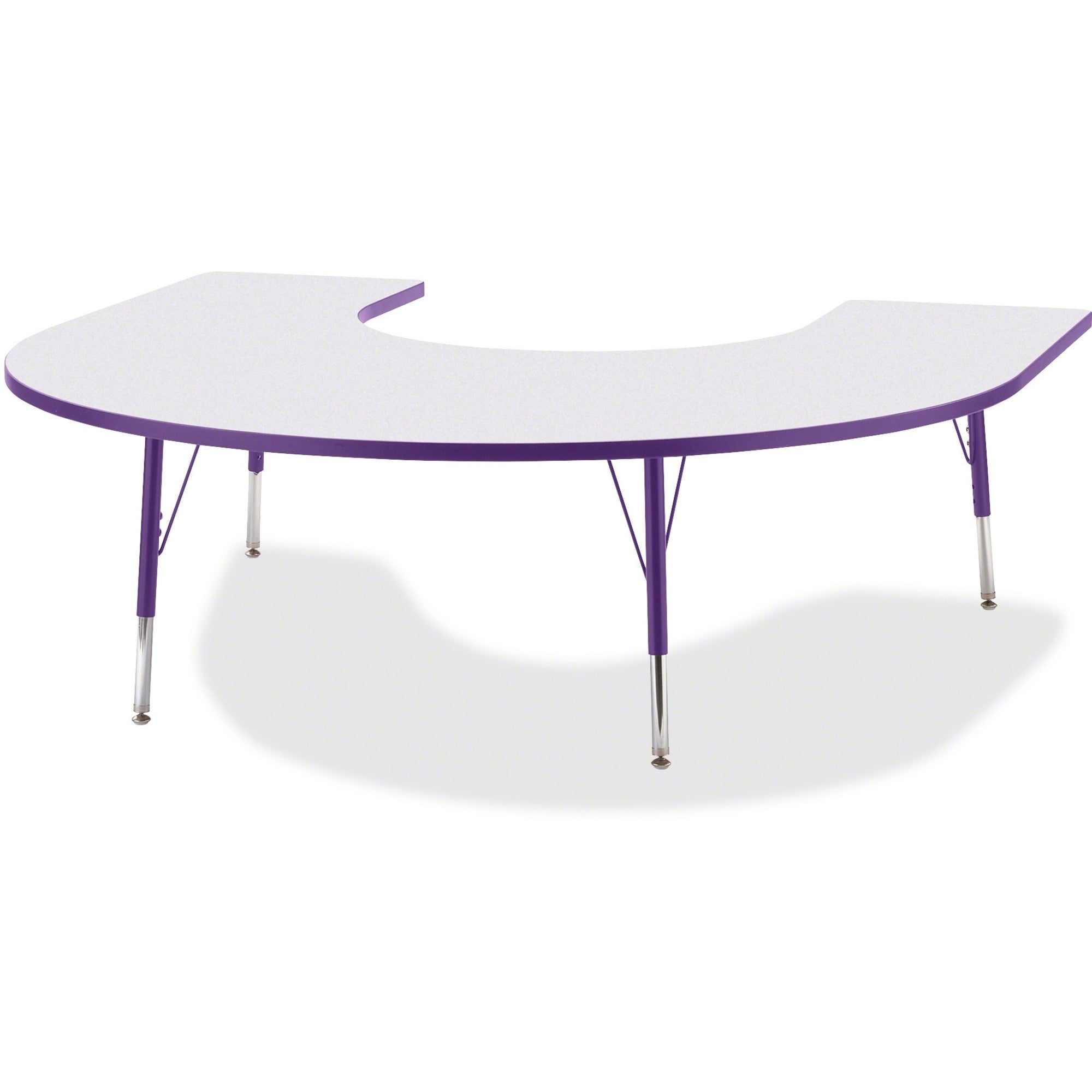 Berries® Horseshoe Activity Table - 66" X 60", E-height - Freckled Gray/Purple/Gray