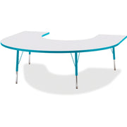 Berries® Horseshoe Activity Table - 66" X 60", E-height - Freckled Gray/Teal/Gray