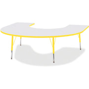 Berries® Horseshoe Activity Table - 66" X 60", E-height - Freckled Gray/Yellow/Gray
