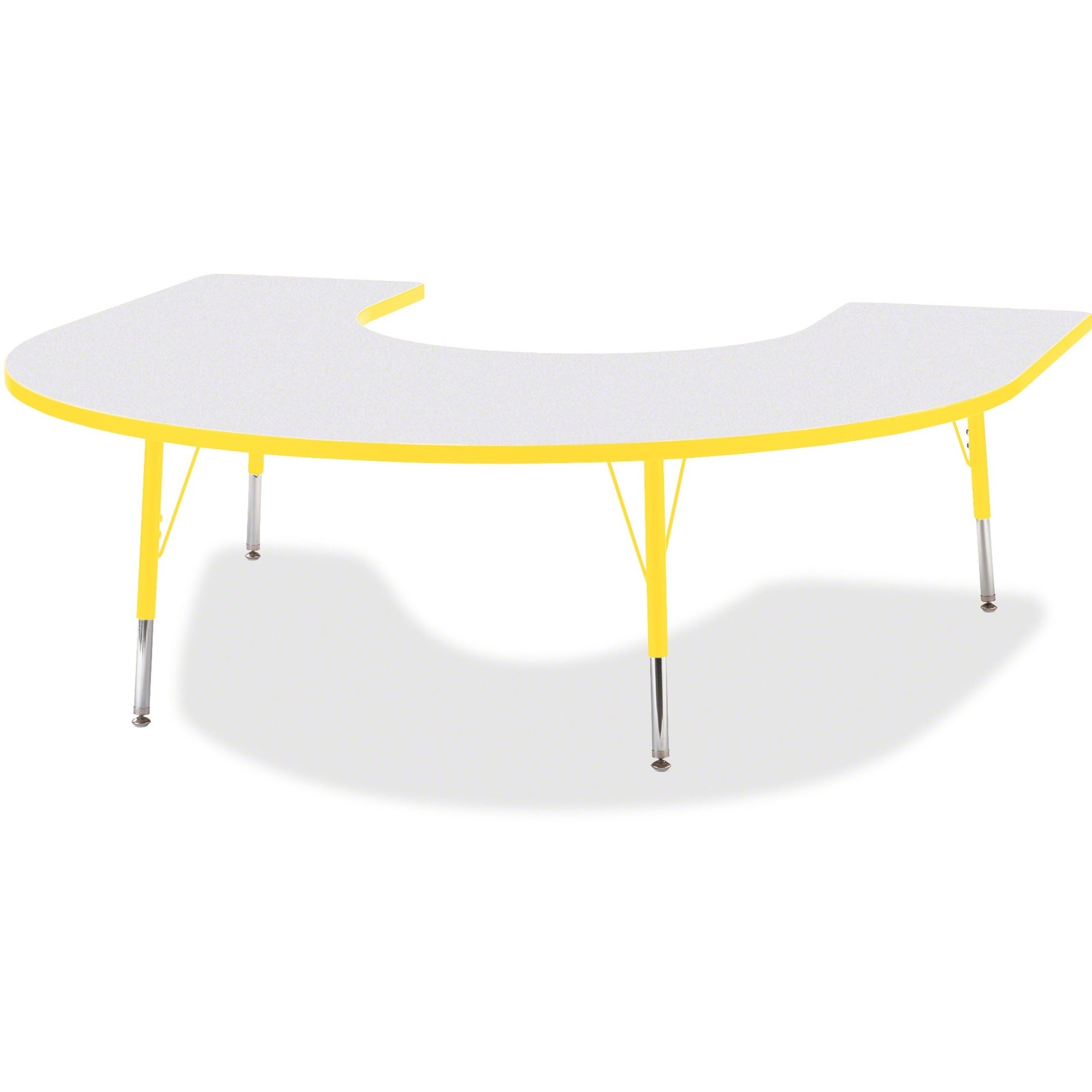 Berries® Horseshoe Activity Table - 66" X 60", E-height - Freckled Gray/Yellow/Gray
