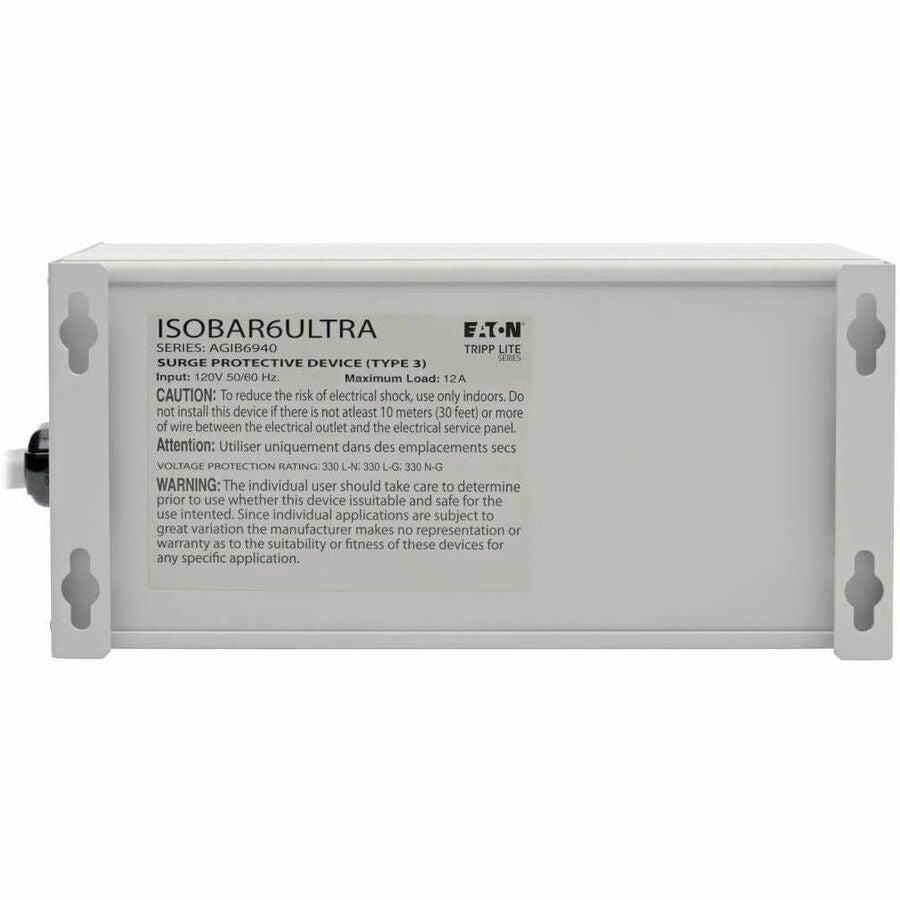 Gray - NEMA 5-15P - 6 x NEMA 5-15R - 1440 VA - 3330 J - 120 V AC Input - 120 V AC Output - 61 kA - 6 ft