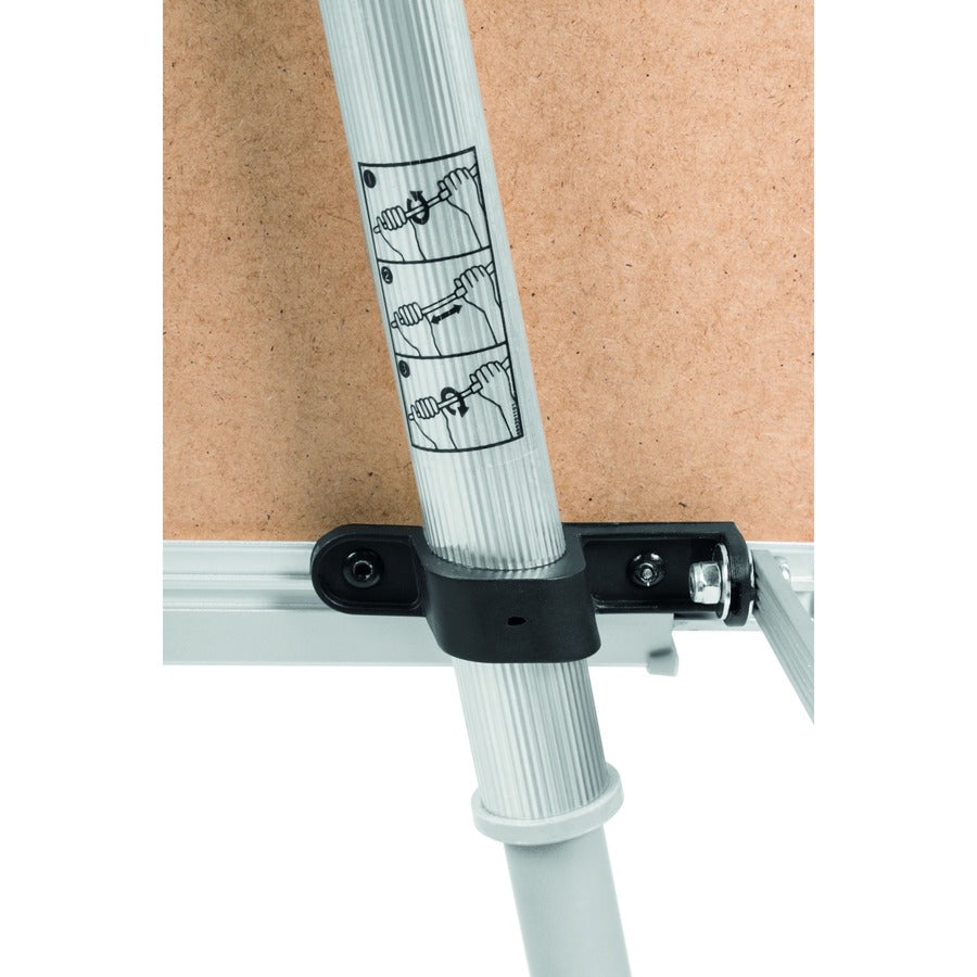 28" (2.3 ft) Width x 40.5" (3.4 ft) Height - White Surface - Gray Aluminum Frame - Rectangle - Floor Standing, Tabletop - Telescoping Leg, Non-magnetic, Sturdy, Foldable, Lightweight, Portable, Pen Tray, Adjustable Easel Pad Holder - 1 Each
