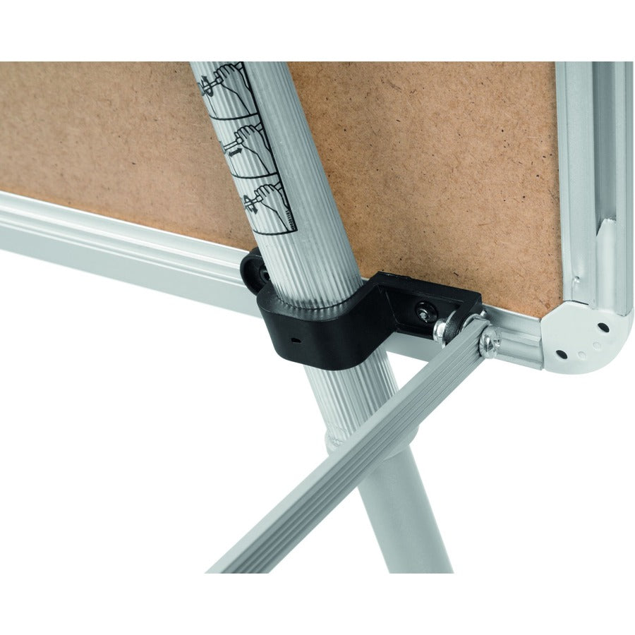 28" (2.3 ft) Width x 40.5" (3.4 ft) Height - White Surface - Gray Aluminum Frame - Rectangle - Floor Standing, Tabletop - Telescoping Leg, Non-magnetic, Sturdy, Foldable, Lightweight, Portable, Pen Tray, Adjustable Easel Pad Holder - 1 Each